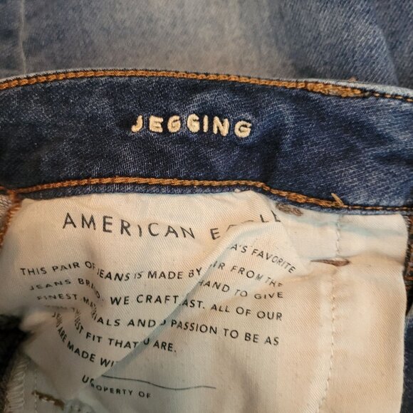 American Eagle Jeans 2 R Super Stretch Low Rise Jegging Ripped - Picture 5 of 13